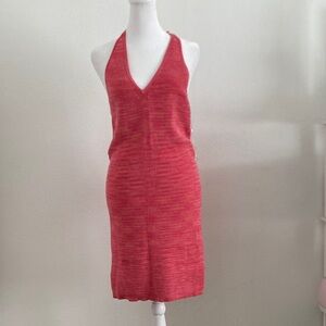 Pink Halter Knit Dress